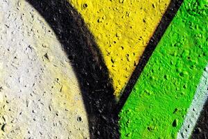 Fragment of colored graffiti painted on a concrete wall. Abstract background for design. photo