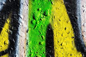 Fragment of colored graffiti painted on a concrete wall. Abstract background for design. photo