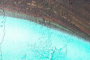 Fragment of colored graffiti painted on a wall. Bright abstract background. photo