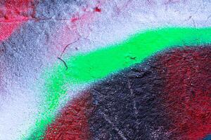 Fragment of colored graffiti painted on a wall. Bright abstract background. photo