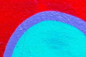 Fragment of colored graffiti painted on a wall. Bright abstract background. photo