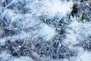 Texture of ice in the winter. Abstract background for design. photo