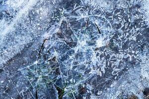 Texture of ice in the winter. Abstract background for design. photo