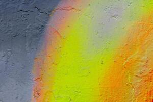 Fragment of colored graffiti painted on a wall. photo