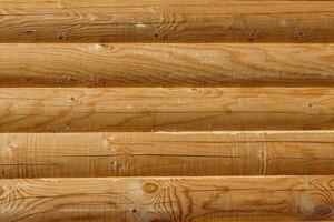 Wooden wall from logs as a background photo