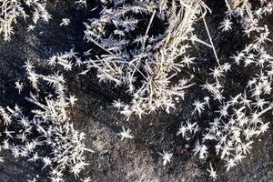 Texture of ice in the winter. Abstract background for design, photographed closeup. photo