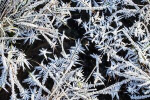 Texture of ice in the winter. Abstract background for design, photographed closeup. photo