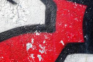 Fragment of colored graffiti painted on a wall. Bright abstract background. photo