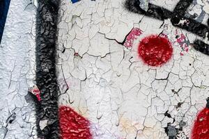 Fragment of colored graffiti painted on a wall. Bright abstract background. photo