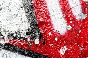 Fragment of colored graffiti painted on a wall. Bright abstract background. photo