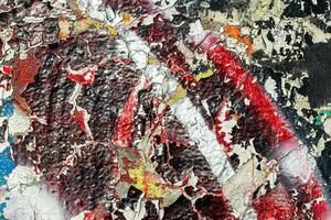 Fragment of colored graffiti painted on a wall. Bright abstract background. photo