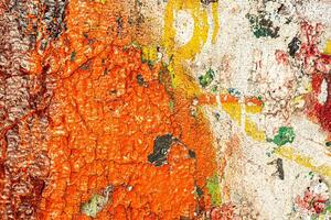 Fragment of colored graffiti painted on a wall. Bright abstract background. photo