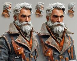 A 3D character illustration for a historical fiction book. photo