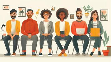 A diverse team collaborating in an office inclusion and diversity theme photo