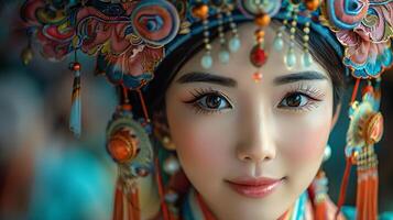 A traditional Chinese opera performance. photo