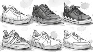 An outline illustration of different types of trees. photo