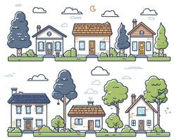 An outline illustration of different types of trees. photo