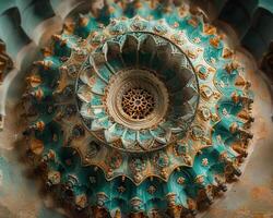 Mosques dome with intricate patterns close-up photo
