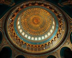 Mosques dome with intricate patterns close-up photo