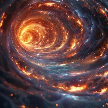 An artists visualization of a black hole at the center of a galaxy photo