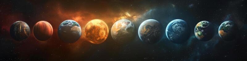 Planets form a line in outer space, creating a striking alignment photo