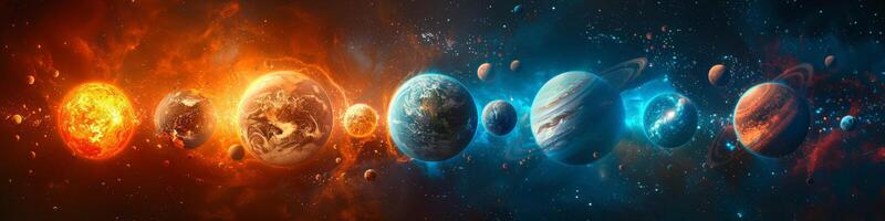 All planets in the solar system are aligned in a straight line photo