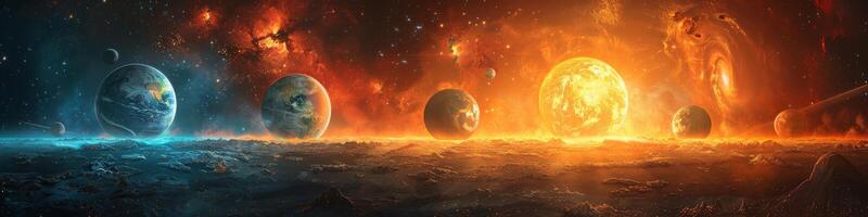 Many planets in the solar system, the sun is shining photo