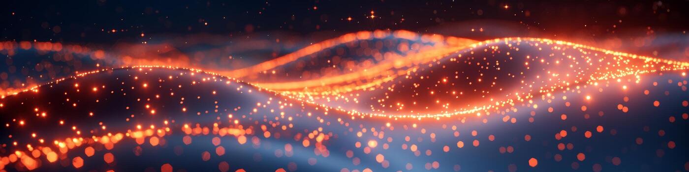 Computer generated image lights wave on dark background photo