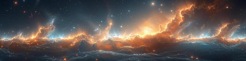 The image depicts a galaxy in space created by a computer program photo
