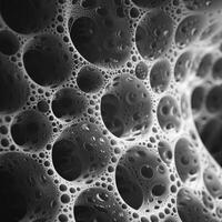 Monochrome sponge photo with distinctive pattern and visible pores