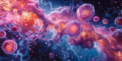 An illustration showing cells suspended in liquid photo