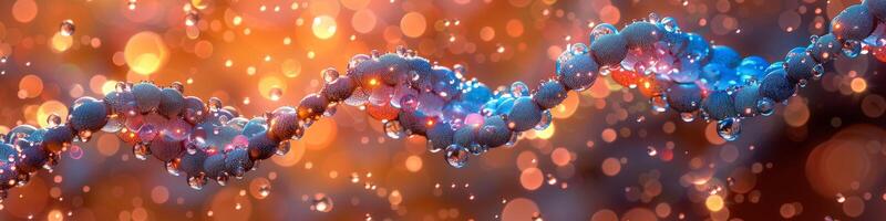 Computergenerated image of DNA strand on colorful background photo