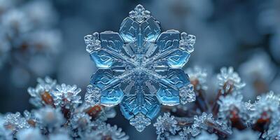 Snowflake closeup flower, water, plant, frost. Keywords nature, winter photo