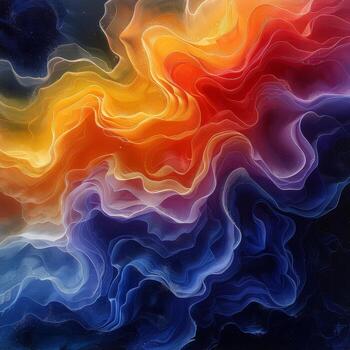 An artistic representation of a vibrant spiral in the vastness of outer space photo