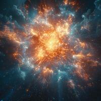 A spectacular fireworks show illuminating the night sky photo