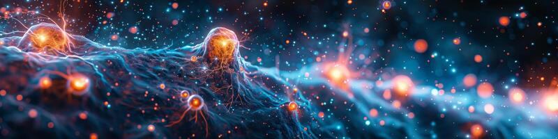 Computergenerated image depicting cells engaged in battle photo
