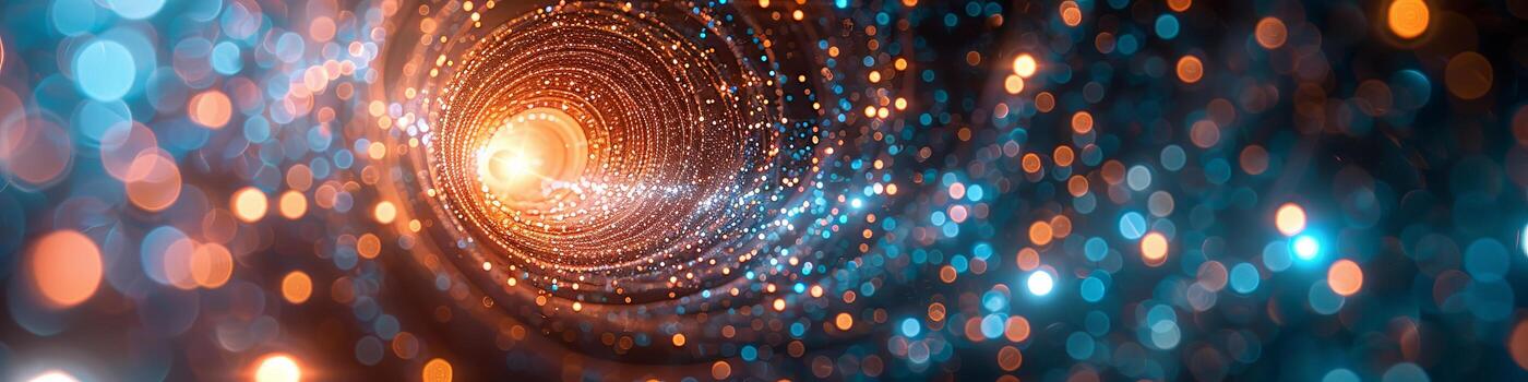 Looks like a space wormhole with many lights shining out photo