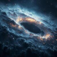 It is a galaxy that displays a notable void or cavity at its center photo