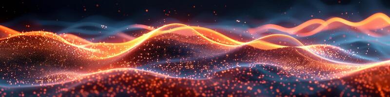 Computer generated image of particles moving in the air wave photo