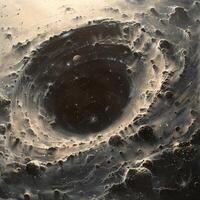 A stunning painting of a galaxy featuring a captivating void at its center photo