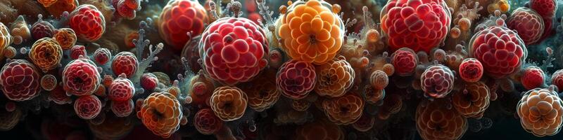 Computergenerated image depicting cells suspended in water photo