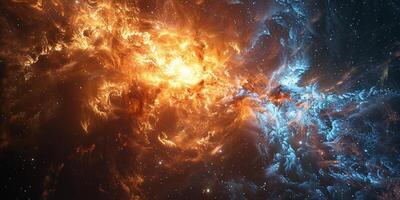 A computer generated image depicting a galaxy within the expanse of space photo