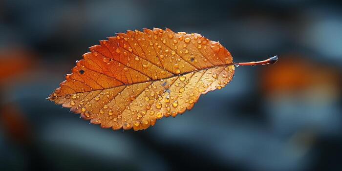 un cerca arriba ver de un hoja adornado con agua gotas foto