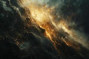 Painting shows a galaxy with many stars, a breathtaking celestial scene photo