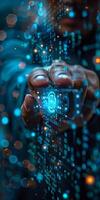 A person is holding a futuristic device with a sleek design in their hand photo