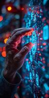 Futuristic Touchscreen Interface Technology and Advanced Data Analysis and Management photo
