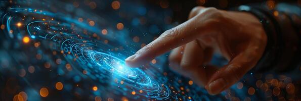 Experience an Innovative Hand Touching Digital User Interface with Advanced Technology Features photo