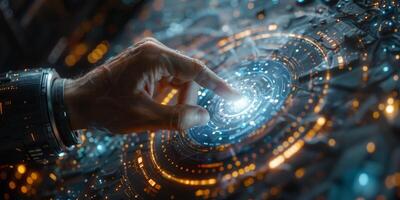 Futuristic Interface Touch Interaction Cyber Tech photo