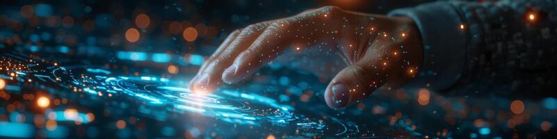 A close up of a persons hand pressing a button under water photo