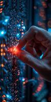 Technician optimizes server settings, showcasing IT skills and enhancing network efficiency photo